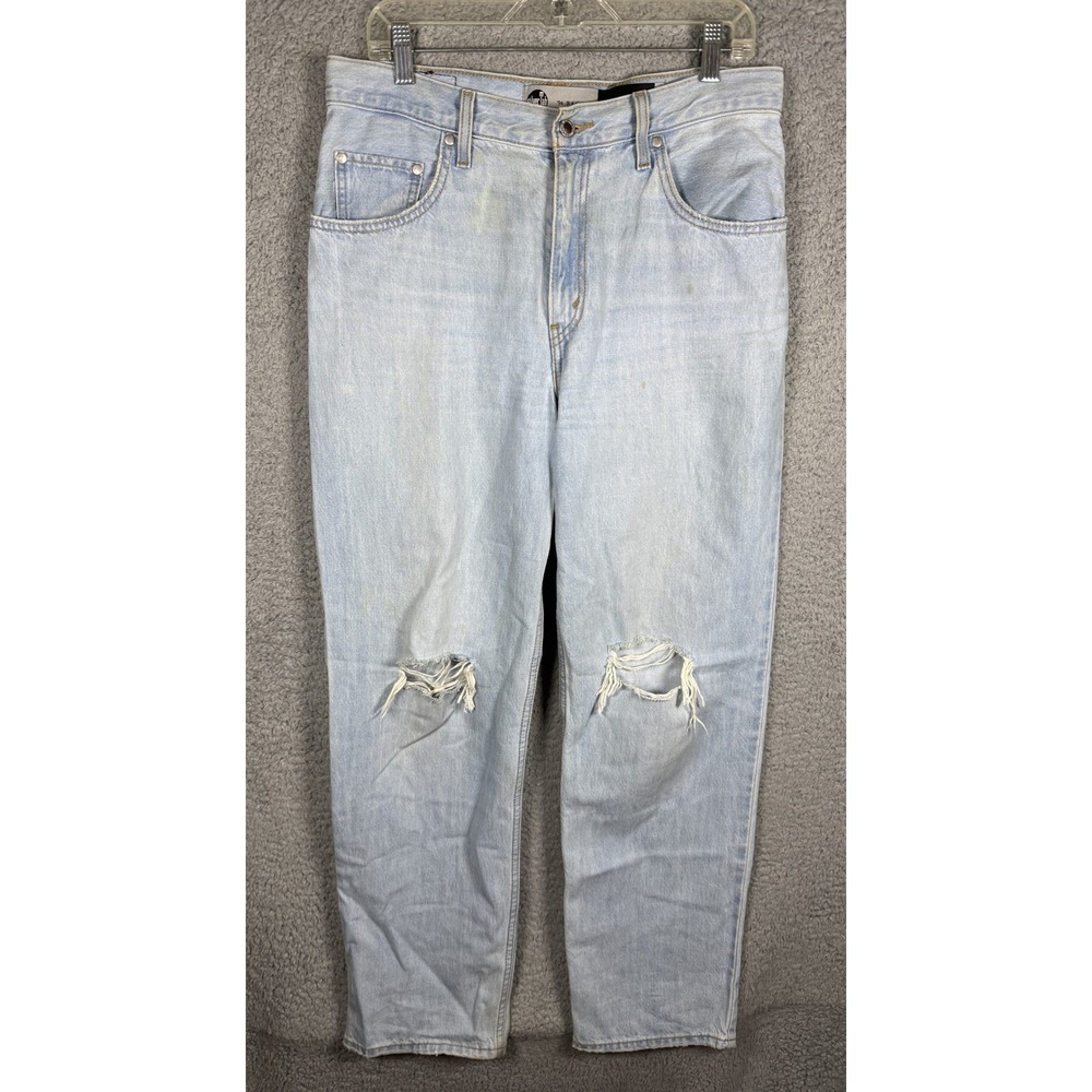 Light Blue Relaxed Men’s Jeans - Distressed Knee